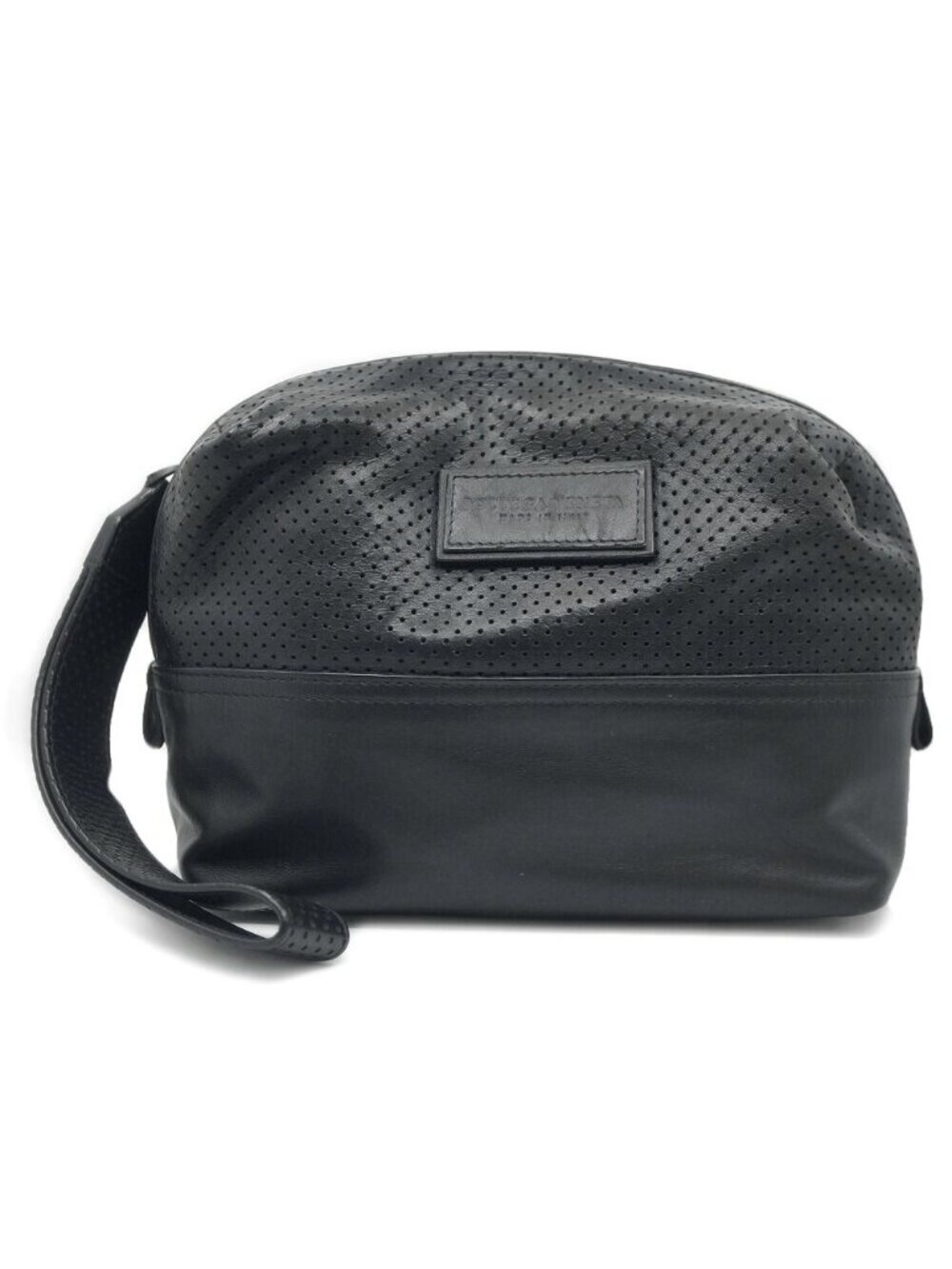 Bottega Veneta Clutch Handbag Leather Black